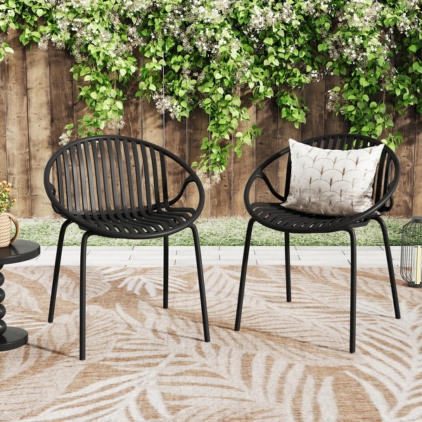 Patio Dining Chairs Stackable Chairs with Breathable Design,Modern